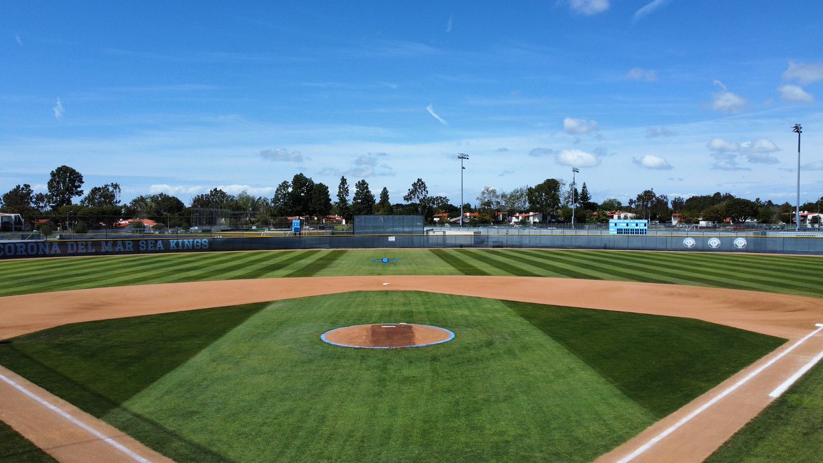 View from home plate looking out to the outfield wall at Corona del Mar